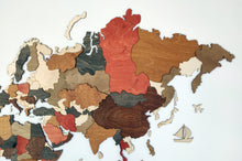 Load image into Gallery viewer, 3D Wooden 2 Layers, wall map - 190x110 / 5 Colors / Blank
