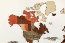 Load image into Gallery viewer, 3D Wooden 2 Layers, wall map - 115x65 / 5 Colors / Blank
